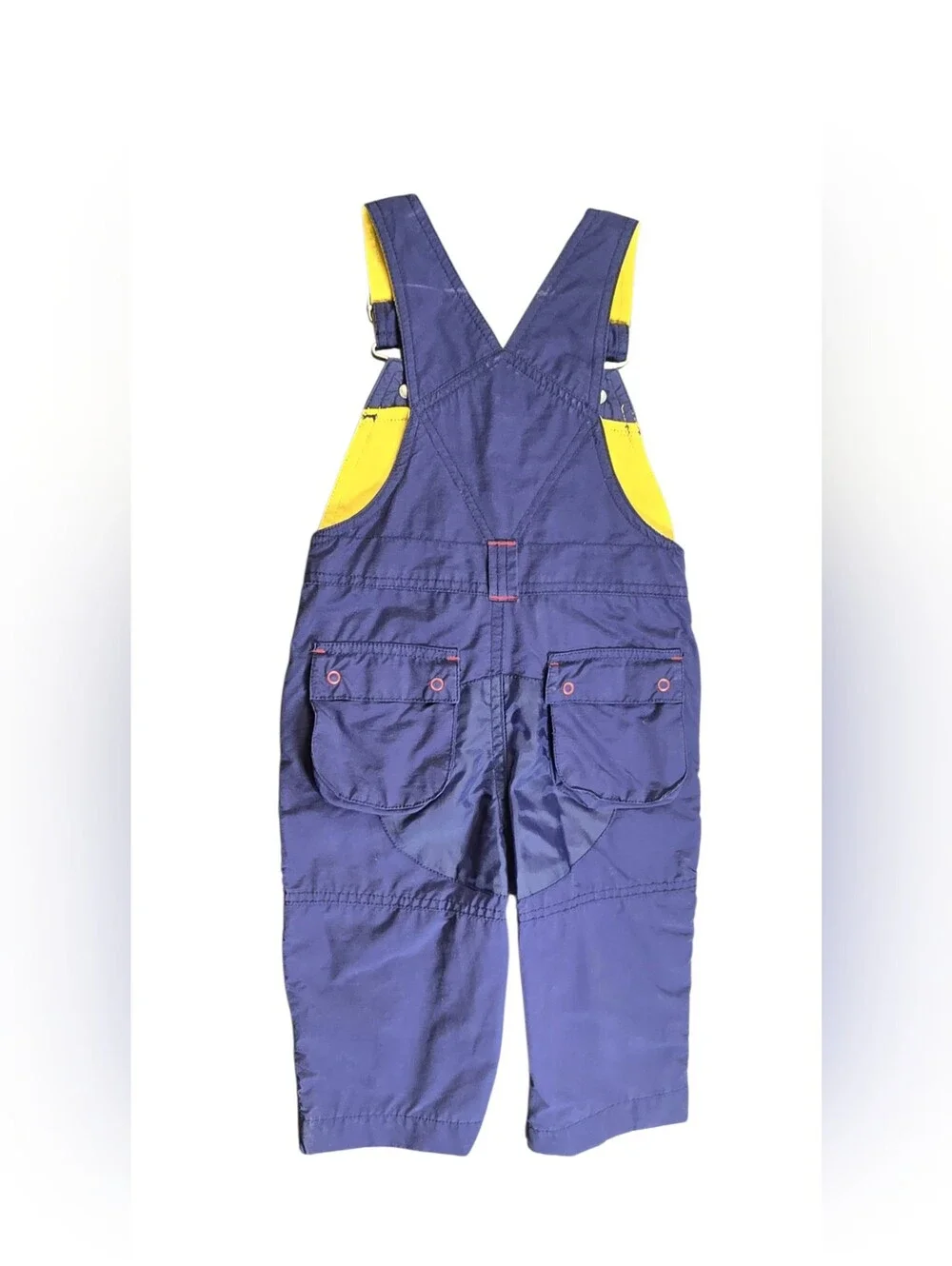Vintage Gymboree Navy Blue/Yellow Snow Buddies Overalls Size 12-18M